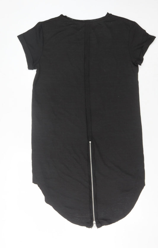 H&M Women's Black T-Shirt Dress, S, Crew Neck, Short Sleeve