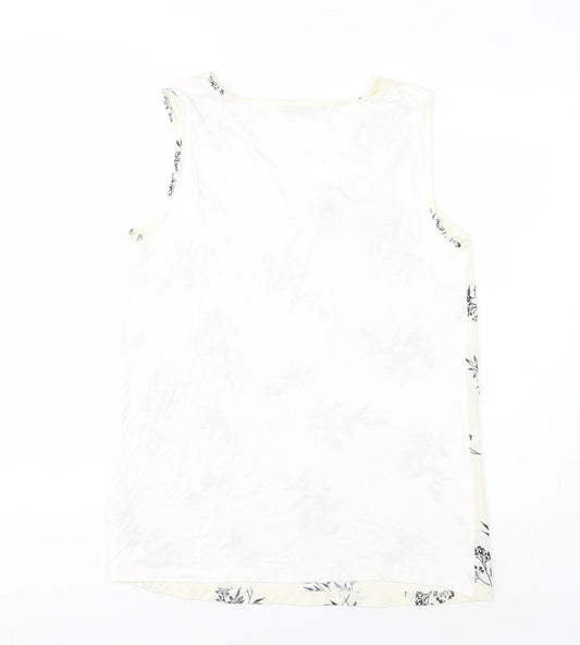 Womens UK Size 8 Marks and Spencer Ivory Basic Tank