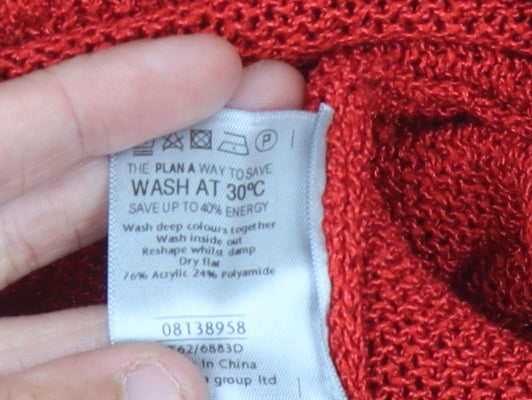 Womens UK Size 16 Marks and Spencer Red Cardigan Jumper