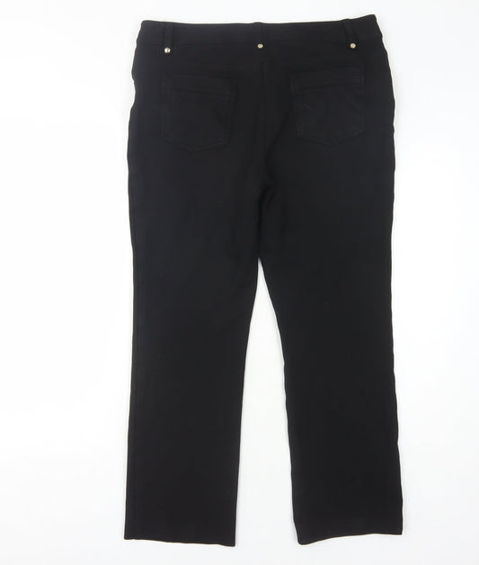 Womens UK Size 14 Marks and Spencer Regular Fit Black Trousers