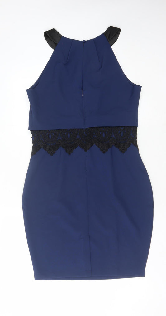 Lipsy London Women's Blue Bodycon Dress UK Size 14