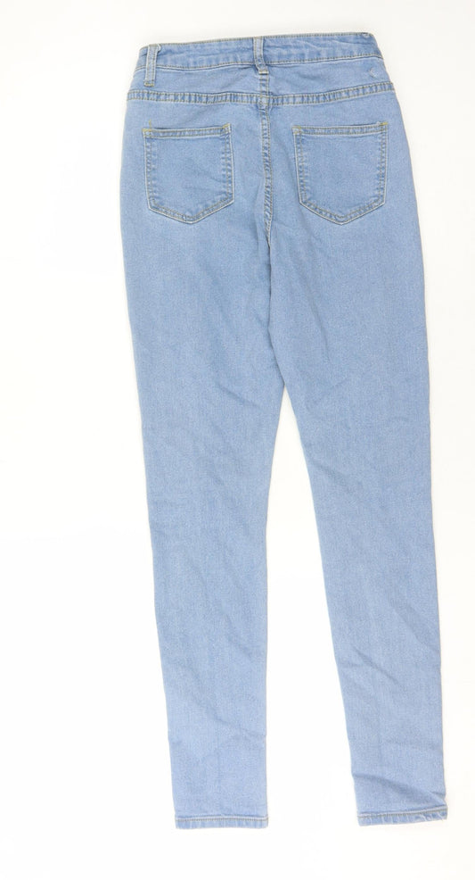 Boohoo Women's Blue Skinny Jeans Size 6 Distressed