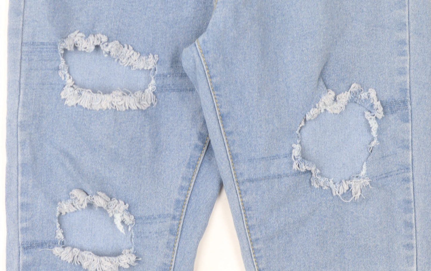 Boohoo Women's Blue Skinny Jeans Size 6 Distressed