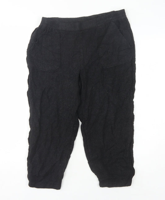 Womens UK Size M Zara Relaxed Fit Jogger Black Trousers