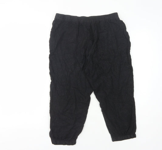 Womens UK Size M Zara Relaxed Fit Jogger Black Trousers