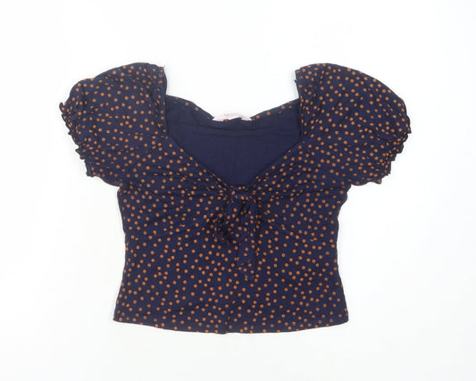 Teens UK Size 6 Miss Selfridge Blue Cropped Blouse