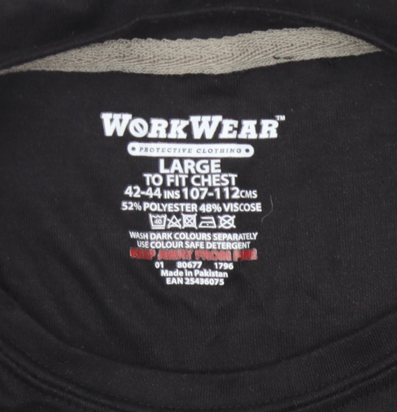 WorkWear Men's Black Large Short Sleeve T-Shirt