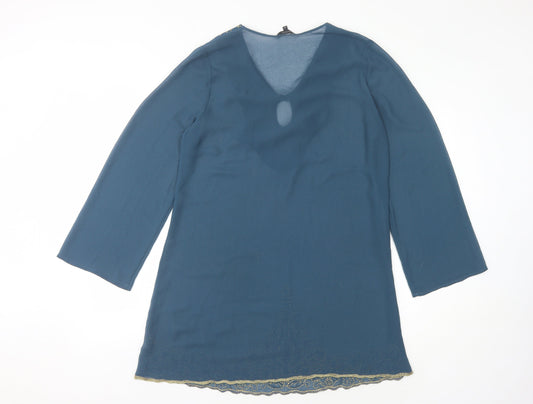 Autograph Women's Blue Long Sleeve Dress M