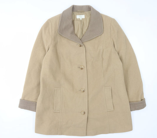Womens UK Size 18 Marks and Spencer Beige Basic Coat