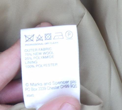 Womens UK Size 18 Marks and Spencer Beige Basic Coat