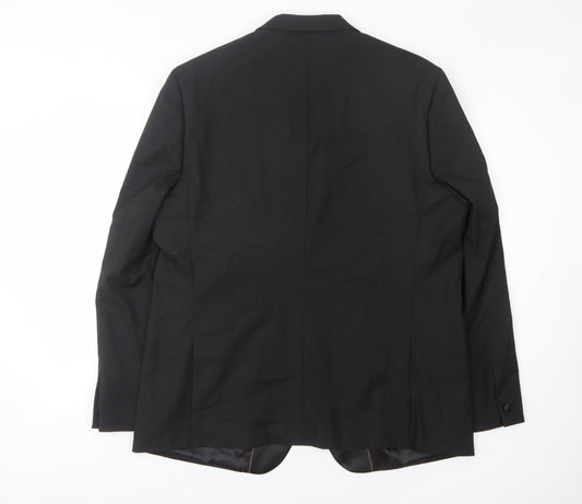 Mens UK Size 46 River Island Regular Black Suit Jacket