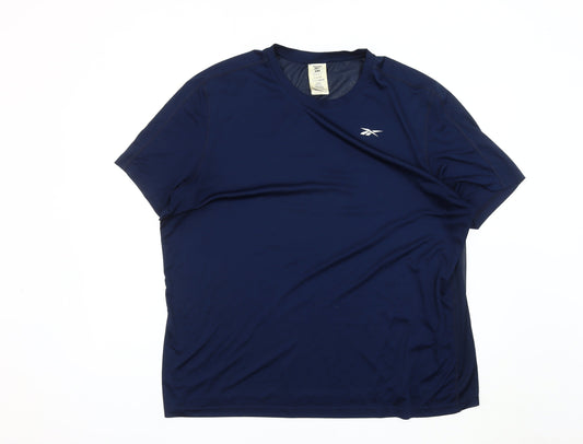 Mens UK Size 2XL Reebok Blue Gym & Training Running & Jogging T-Shirt