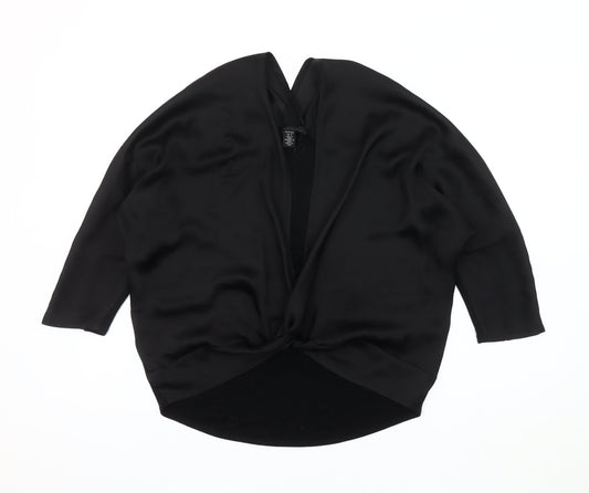 Womens UK Size S Kenneth Cole Black Wrap Blouse