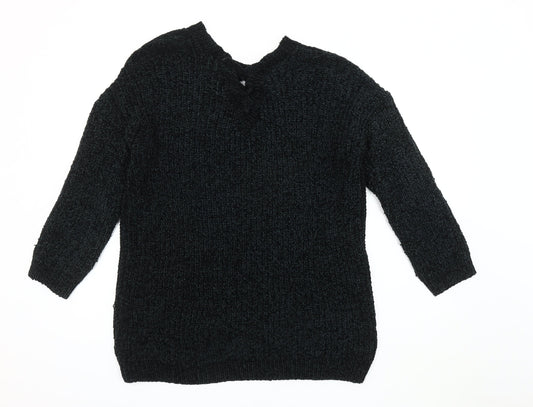 Womens UK Size L Derek Heart Black Pullover Jumper