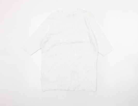 Womens UK Size L Marks and Spencer White Basic T-Shirt