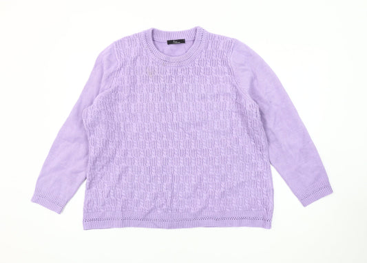 Womens UK Size L bm collection Purple Pullover Jumper