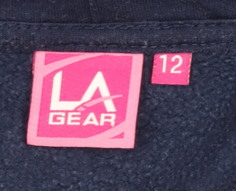 LA Gear Blue Unisex Hoodie Size 12 Pullover