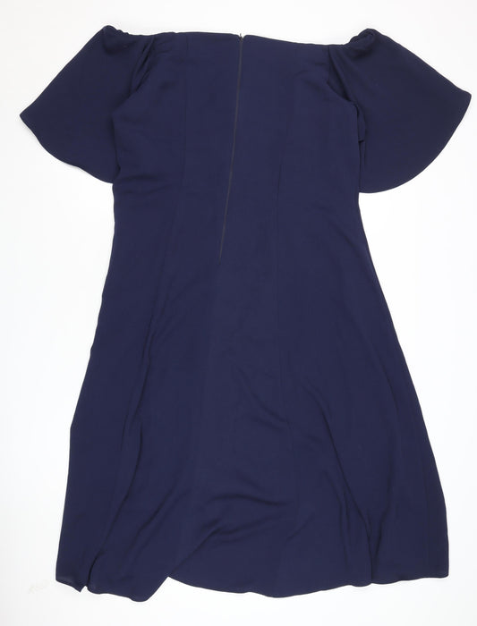 Coast Women's Blue A-Line Off-Shoulder Dress Size 18