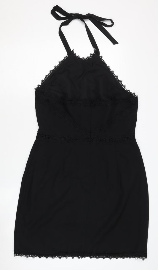 Oasis Women's Black Halter Dress, Size 16