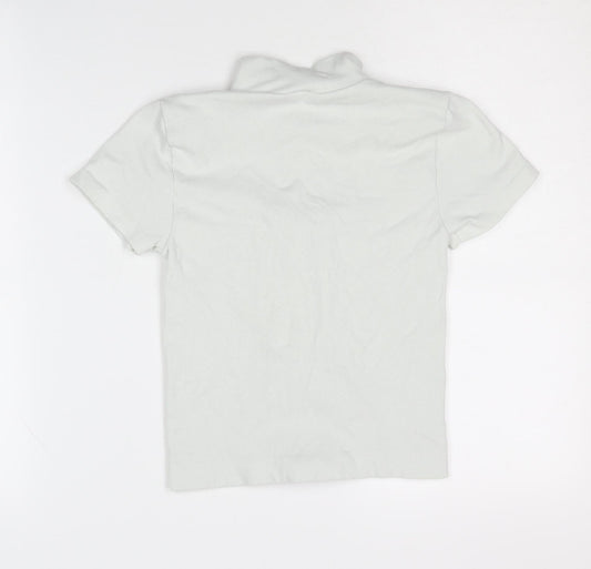 iets frans... Unisex White Mock Neck T-Shirt S