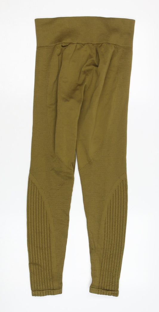 H&M Women's Green Leggings, Size M, Stretch Gym Wear