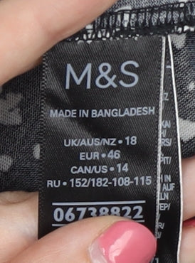 Womens UK Size 18 Marks and Spencer Black Basic Blouse