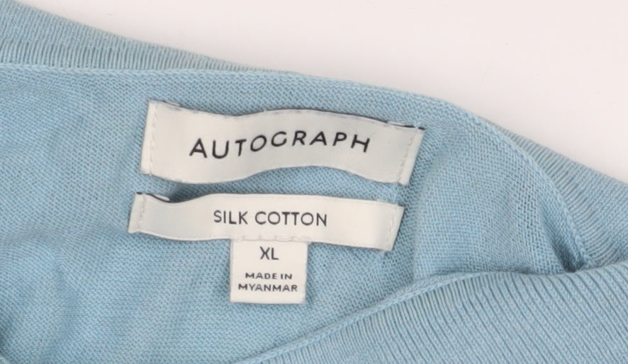 Autograph Men's Blue XL Polo with Zip Detail