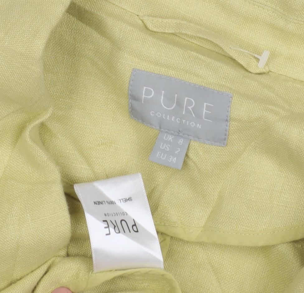 PURE Women's Yellow Blazer UK 8, Linen, Casual Style