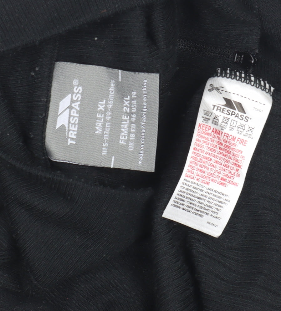 Trespass Men's Black XL Casual Pullover, High Neck, Long Sleeve