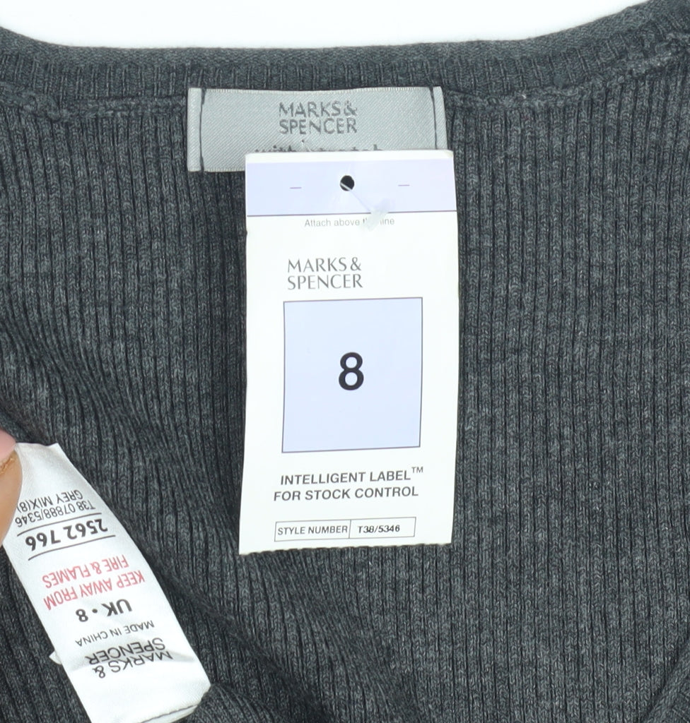 Womens UK Size 8 Marks and Spencer Grey Pullover Jumper