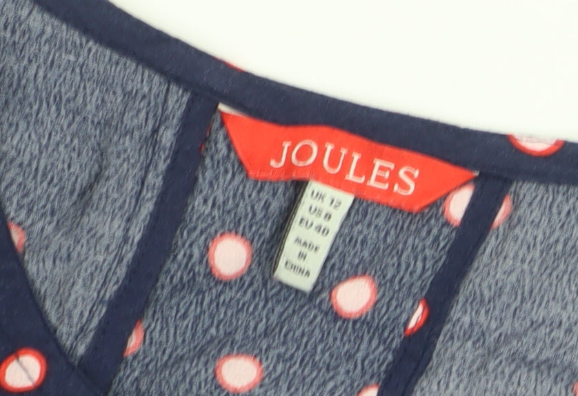 Womens UK Size 12 Joules Blue Basic Blouse