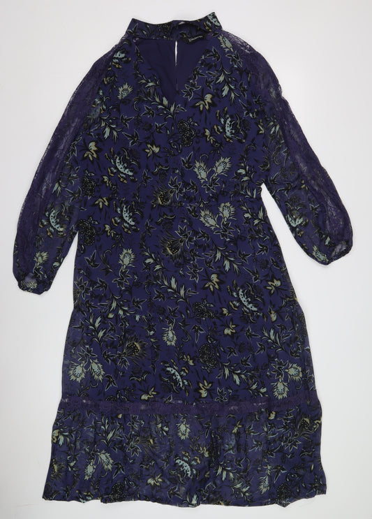Additional front view of Kaleidoscope Women's Multicoloured Floral Dress, size 14