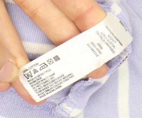 Maine New England Women's Purple Striped T-Shirt Size 16