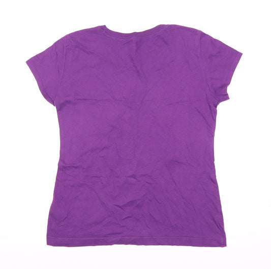 Womens UK Size M DKNY Purple Basic T-Shirt