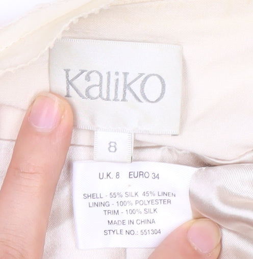 Kaliko Women's Ivory Blazer - Size 8, Silk/Linen