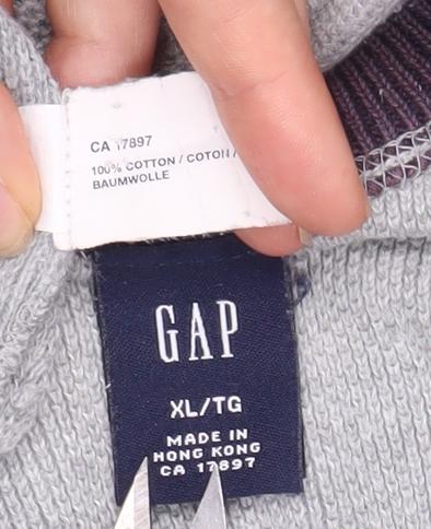 Mens UK Size XL Gap Grey Pullover Sweatshirt