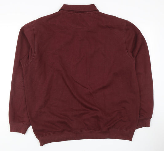 EWM Men's Red Long Sleeve Polo Shirt - Size L