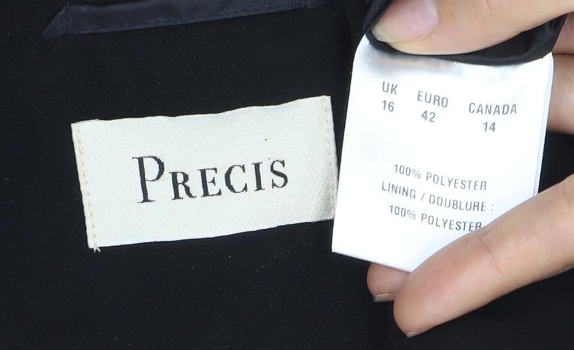 Precis Women's Black Blazer Size 16 Notch Lapel Classic Fit