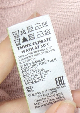 Womens UK Size 10 Marks and Spencer Pink Pullover Hoodie