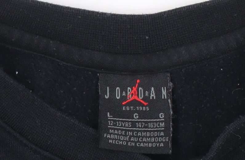 Jordan Boys Black Pullover Sweatshirt 12-13 Years Logo Graphic