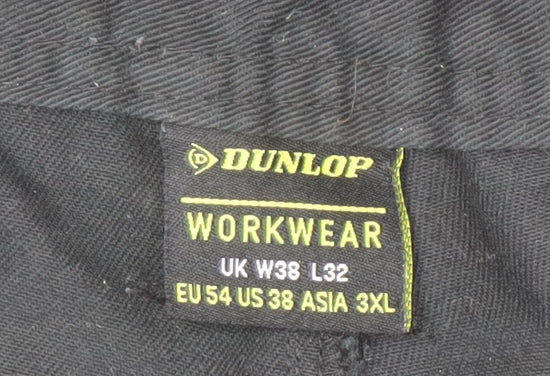 Dunlop Men's Black Cargo Workwear Trousers 38 Regular