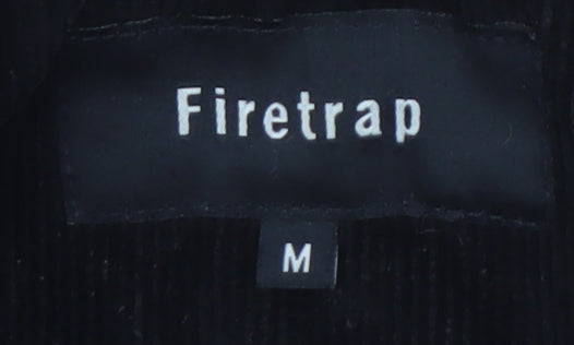 Mens UK Size M Firetrap Black Biker Coat