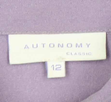Autonomy Women's Purple Button-Up Shirt Size 12