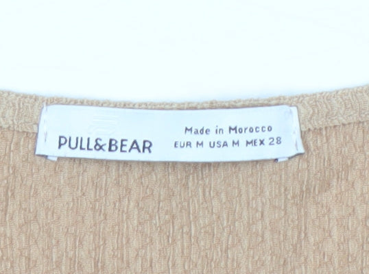 Womens UK Size M Pull&Bear Beige Basic Blouse