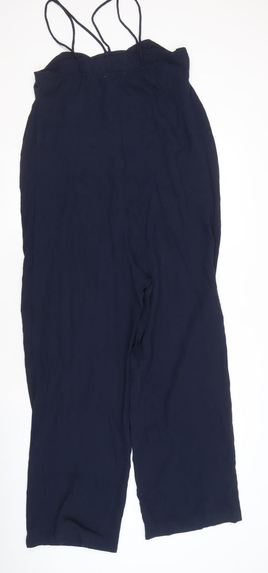 Zara Women's Blue Sleeveless Jumpsuit Size 12