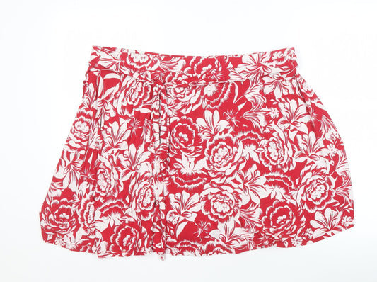 Next Women's Red Floral Mini Skirt Size 22