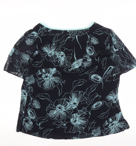 Jacques Vert Women's Black Floral Blouse Size 12
