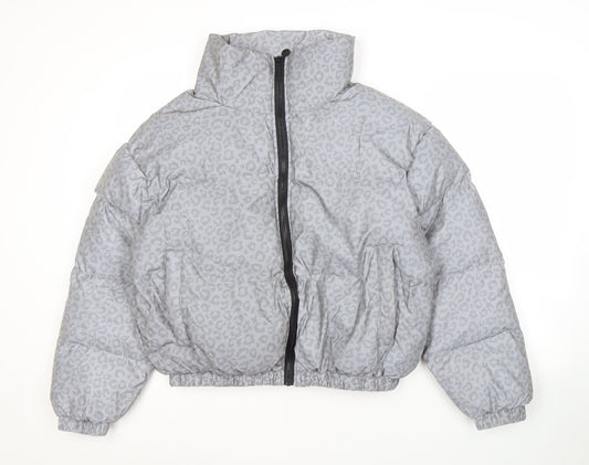 Womens UK Size 14 Brave Soul Grey Puffer Jacket
