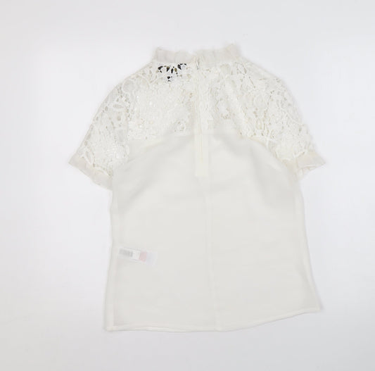Womens UK Size 6 Lipsy London White Basic Blouse