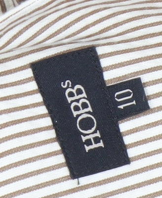 Hobbs Women's Beige Pinstripe Blazer Slim Fit Size 10